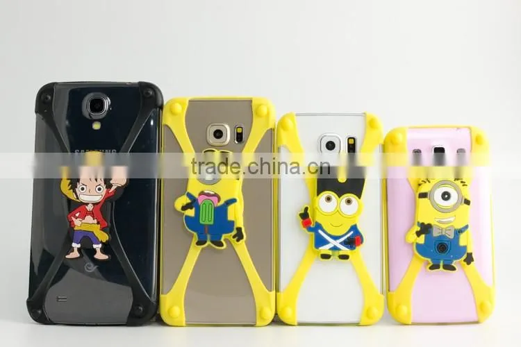 yellow cartoon characters bumper phone case,universal hot selling silicone mobile phone case 3d silicone phone case