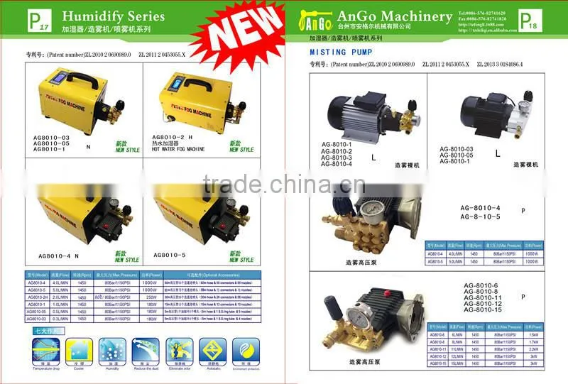 Misting system pump