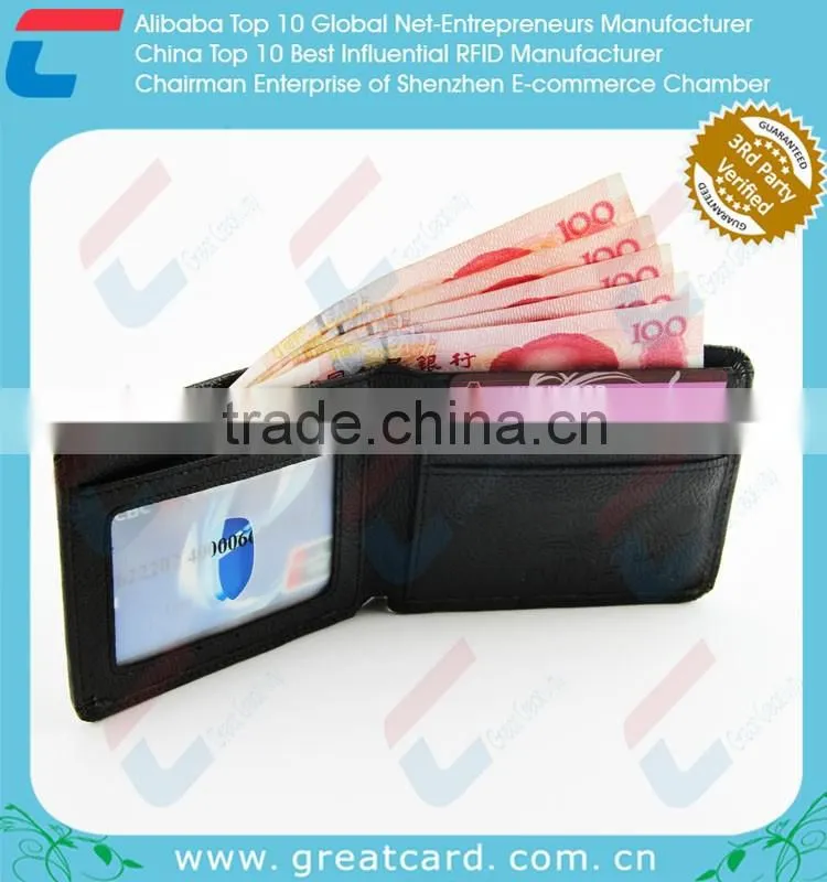 Black PU Prevent Scanned Wallet For Men