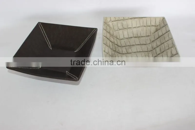 Professional Faux Leather Storage Tray/Square Cardboard Storage Tray