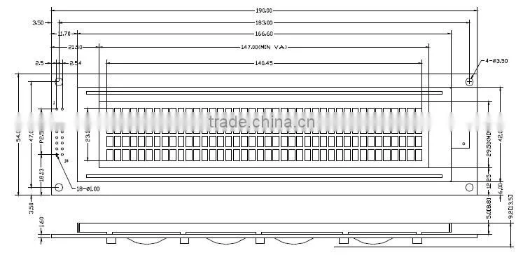 5.9 inch Character LCD Module 4004 with SPLC780C/HS44780/KS0066 or Equivalent