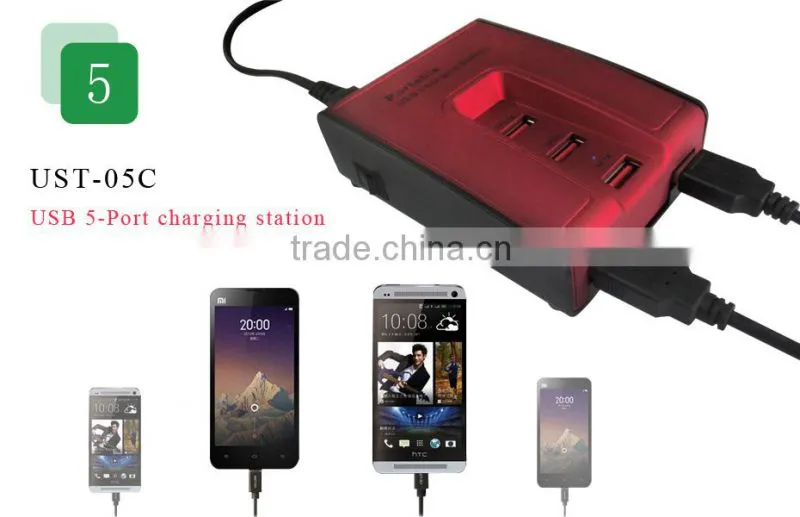 5 in 1 black/ new electric Tablet USB 5-Port charging station for tablet