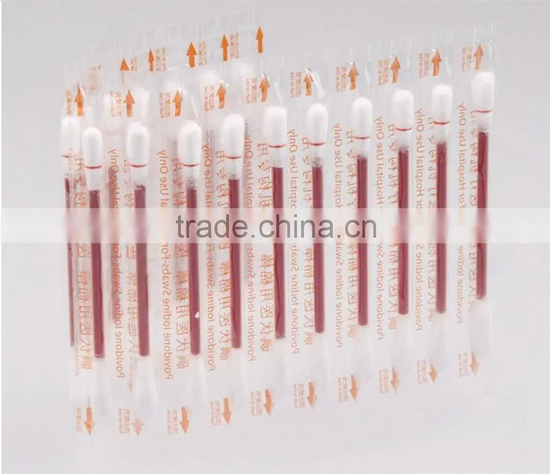 MK-LS08 Wholesale Disposable Sterile Stick Medical Povidone Iodine Liquid Swab for Hosipital First Aid Use