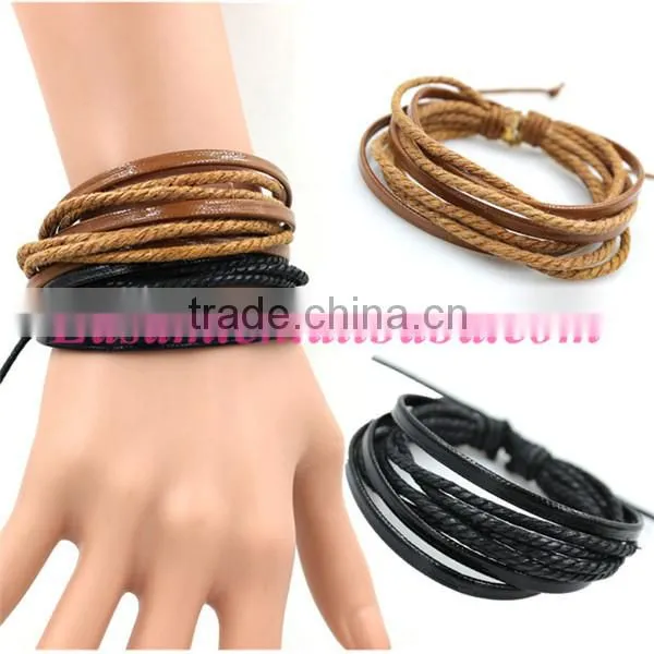New design PU leather Punk bracelet for man
