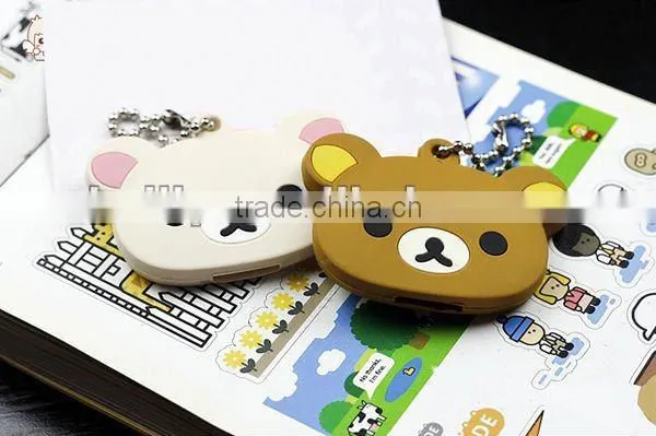 Cute Bear style fashion 3D Animals silicone rubber key caps factory China in Dongguan