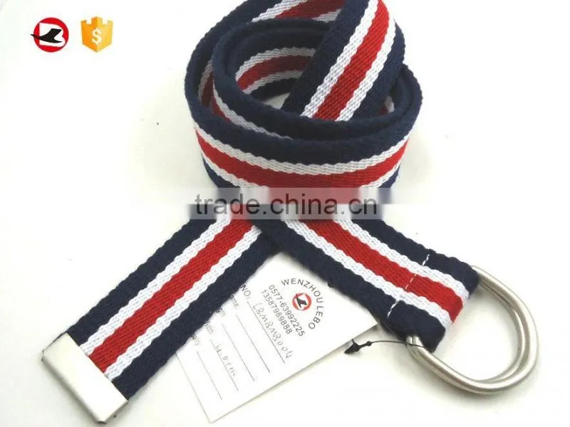 100% cotton webbing belt with iron D-ring