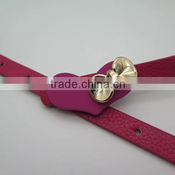 Lady's fashion belt with heart and bow tie for dress