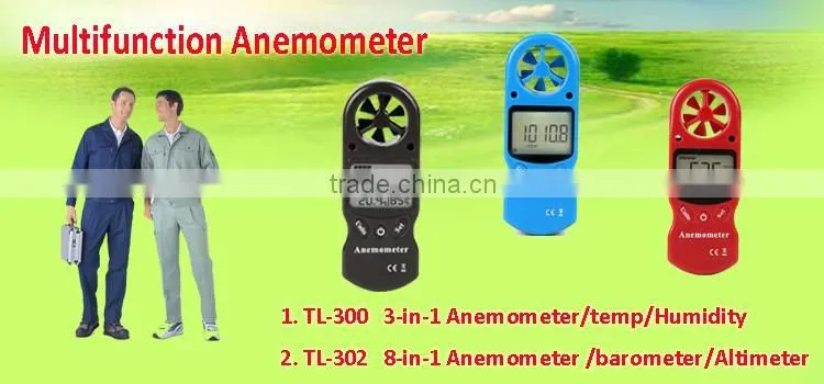 2016 digital Anemometer wind speed meter with temperature and humidity