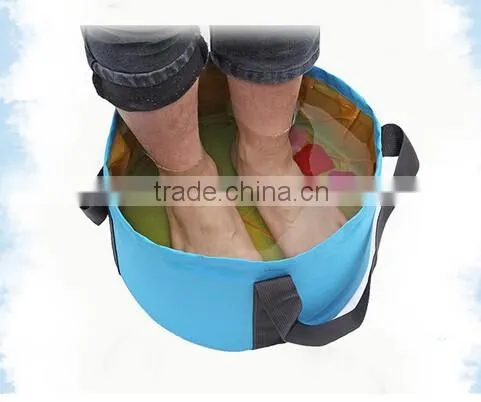 Outdoor camping hiking travel foldable wash basin washing bag footbath new