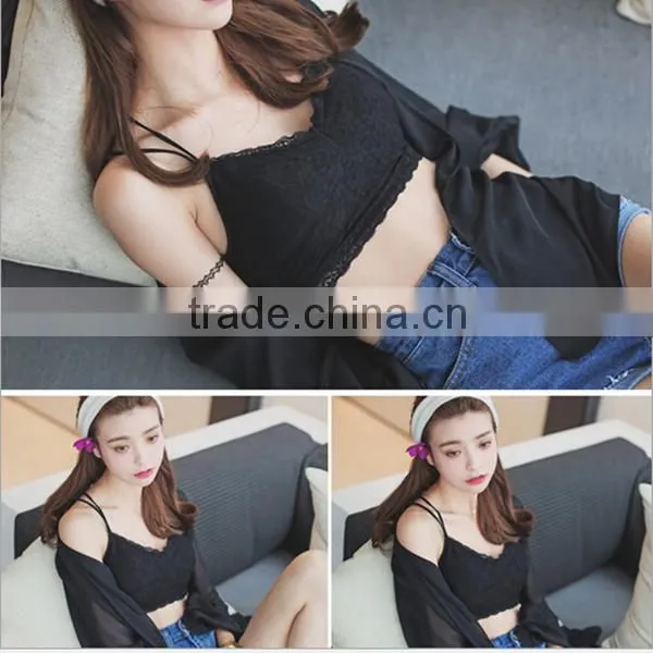 China Factory beauty Young Lady Lace Trim Women Strap Bra