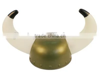 Golden Warrior Plastic Viking Helmet with Light Up Horns Flashing Purple Light