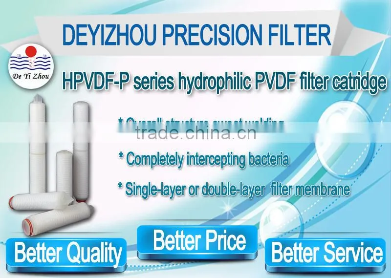 China Manufacturer Hydrophilic PVDF membrane pleated filter element