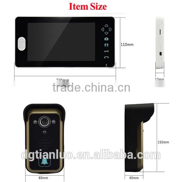 Entrance Door Wireless Apartment Video Intercom with Camera