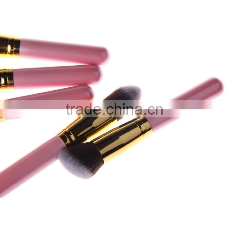 10Pcs Pink and Gold color beauty foundation makeup brushes