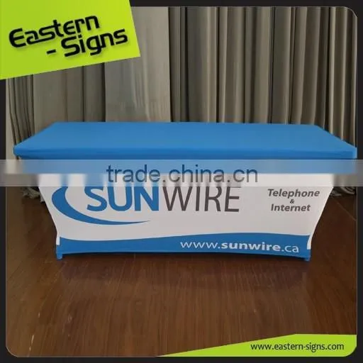 Trade Show Advertising Transfer Printing Polyester Printed Table Cloth Factory