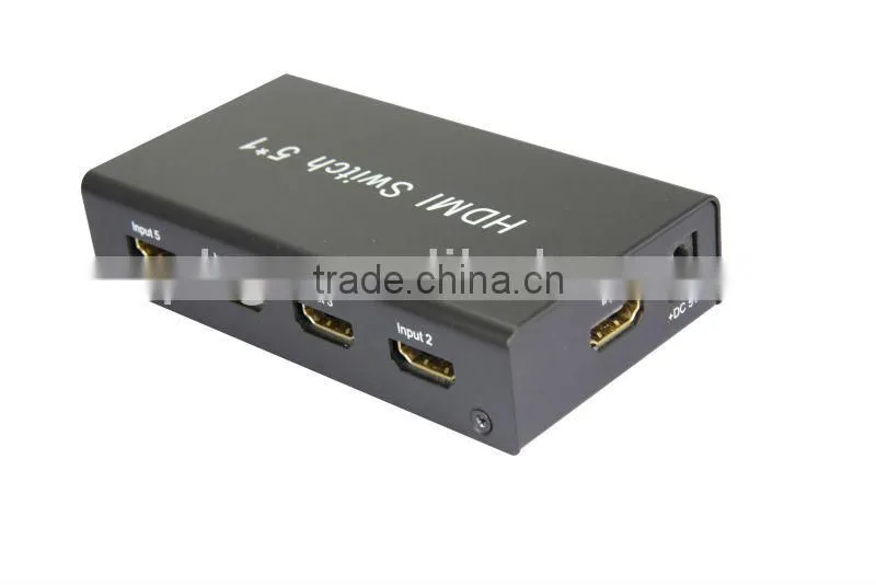 3D 5 way hdmi switch with amplifier and IR remote