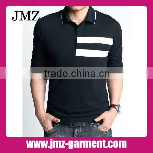 Casual long sleeve marle grey polo shirt