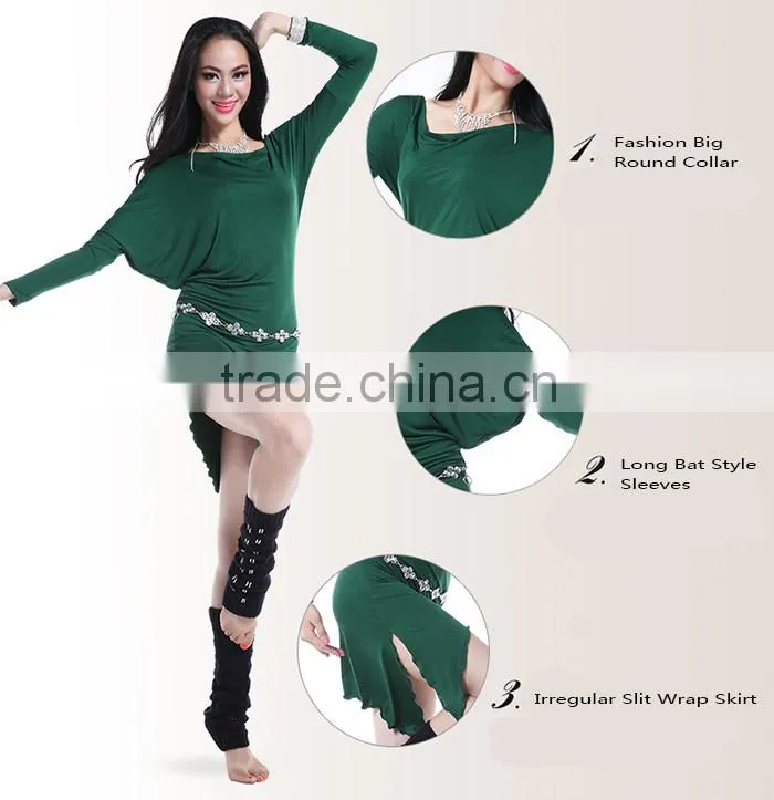 Wuchieal Wholesale Soft and Elastic Girls' 2015 Dress with Bat Style Sleeves