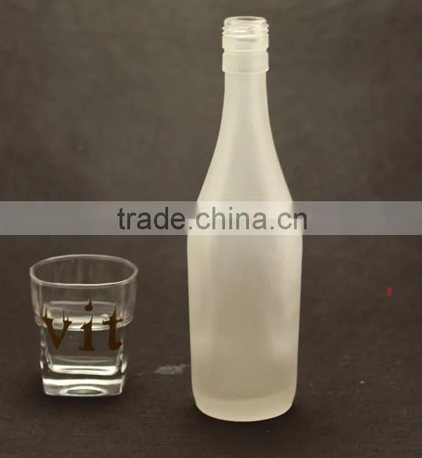 High quality frosted glass bottle tequila glass bottle fancy glass bottle