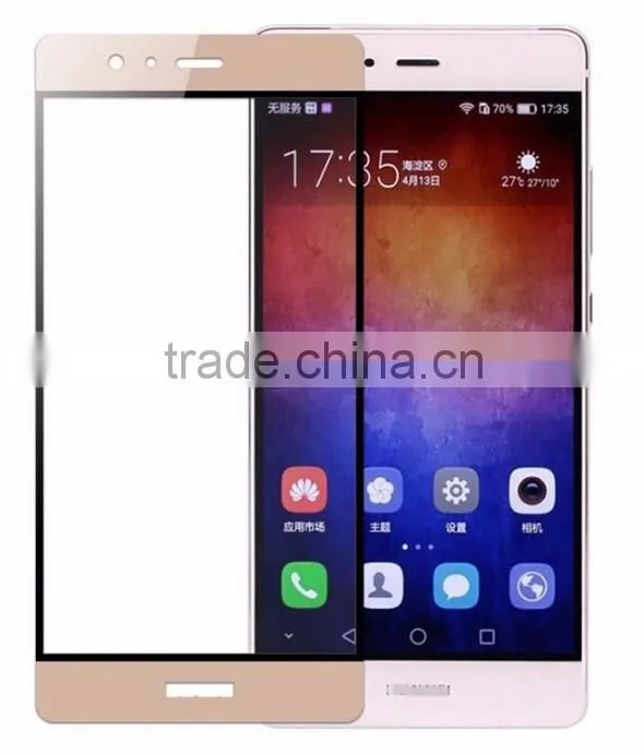 Anti-fingerprint colored clear tempered glass screen protector for Huawei P9