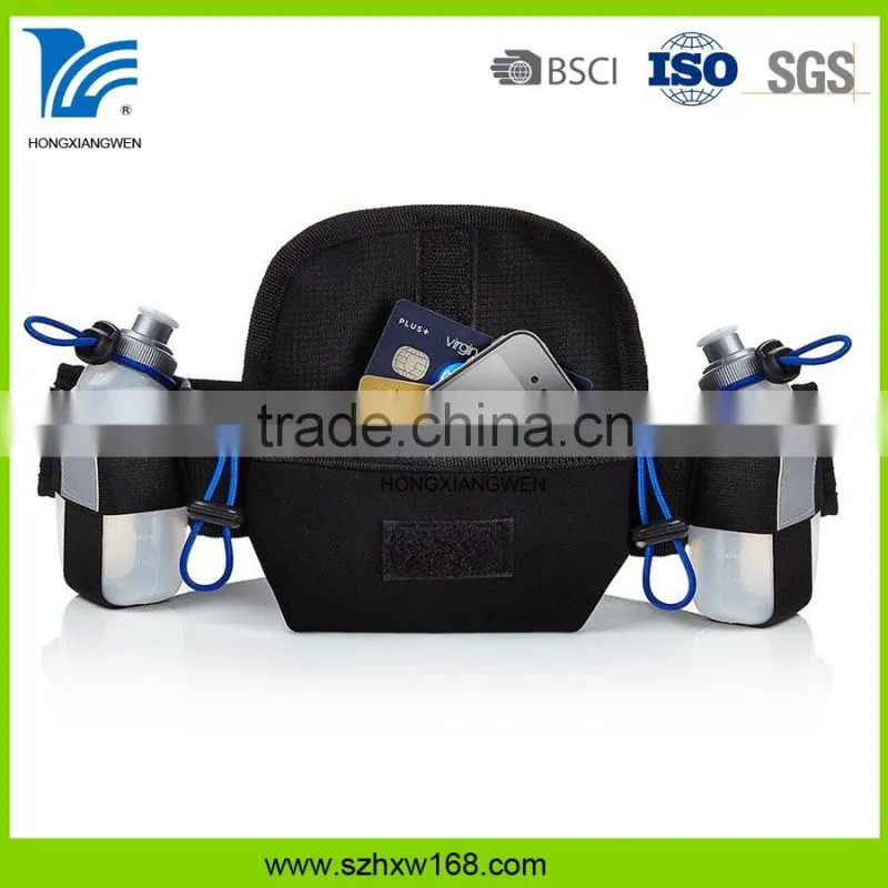 Lightweight adjustable LARGE POCKETS Sport Hydration Running Belt
