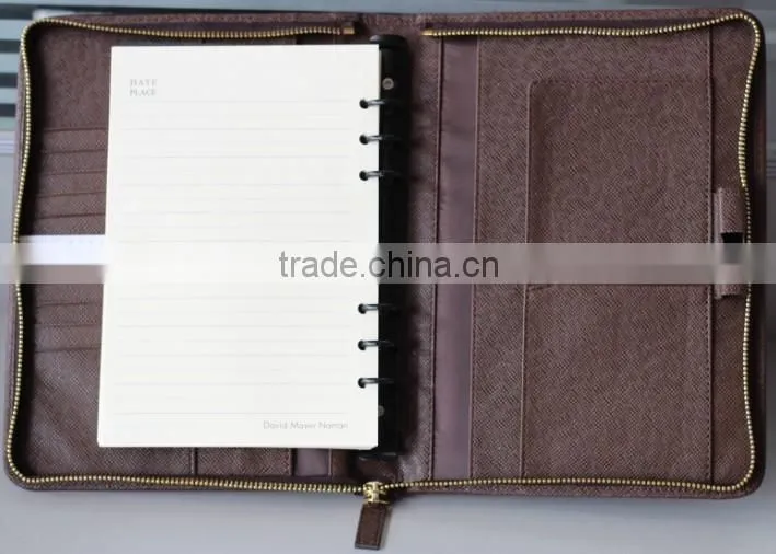 A5 leather portfolio case with notepad