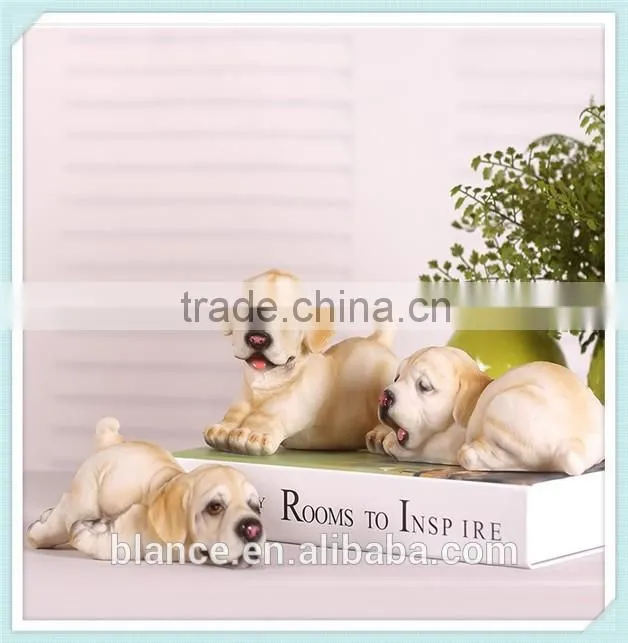 small resin dog statue lovely dog figurine for home decoration
