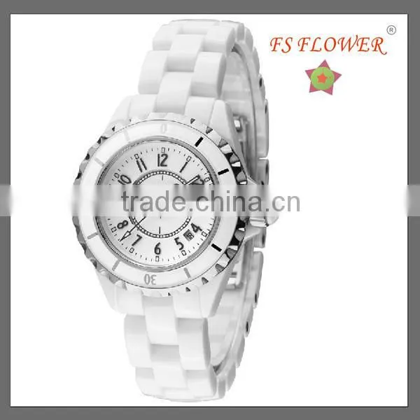 FS FLOWER - Always Hot Selling Custom Logo Ceramic Lady Watches With Japan Movt Quartz Stainless Steel Back