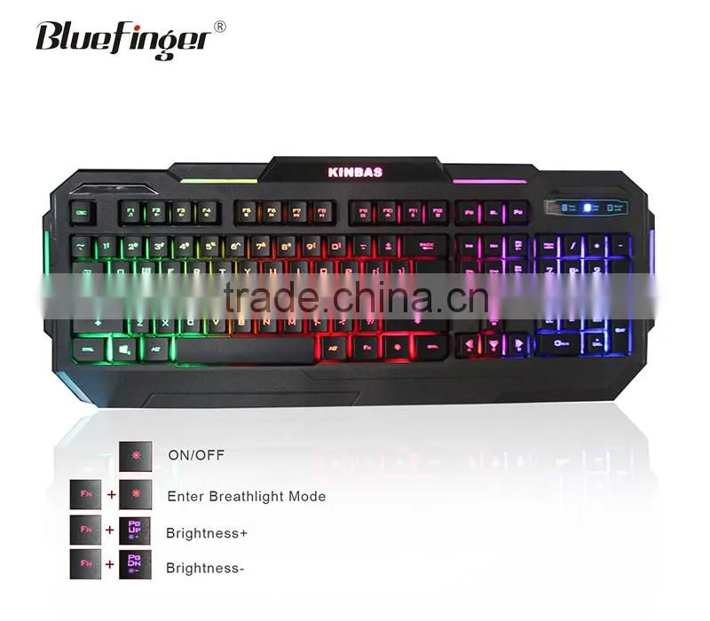 Factory cheaper USB wired Seven color backlit gaming keyboard