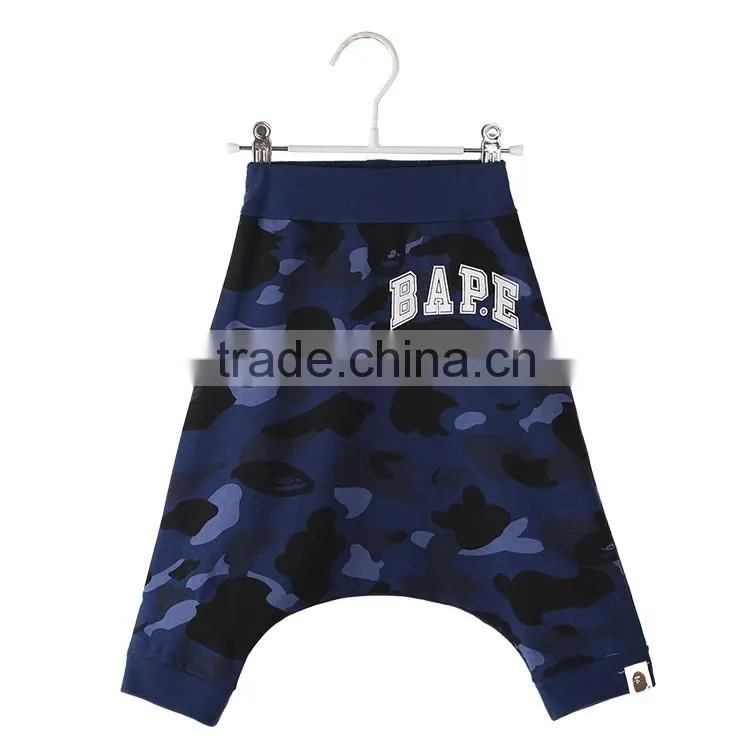 Custom kids clothes fashion boys camouflage pants cropped trousers Pull-Ups