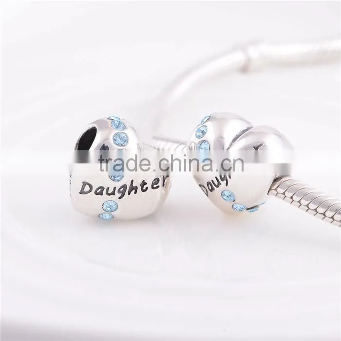 Fashionable Jewelry Mother And Daughter Love Bead Custom Engraved Beads YZ307