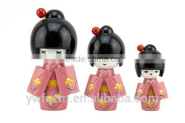 best selling wood crafts 2012 wooden japanese doll for wedding gifts