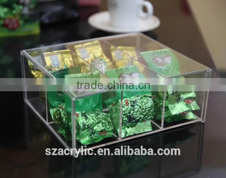 Unique high transparent acrylic tea-bag box acrylic small tea box wholesale