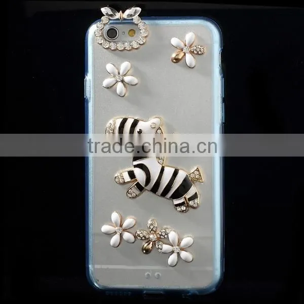 3D Rhinestone phone case clear case for apple iPhone 6