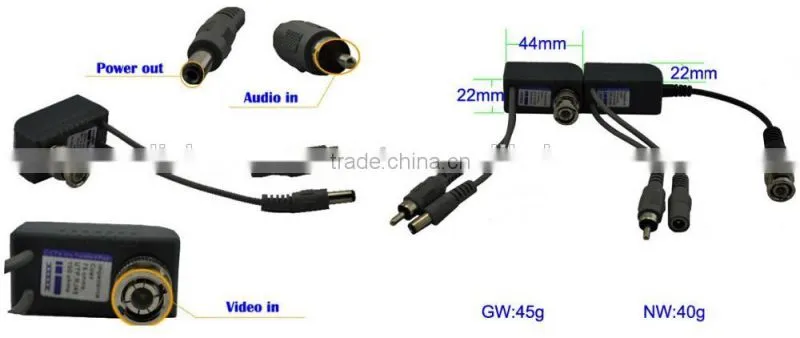 1Ch Passive UTP video balun for cctv
