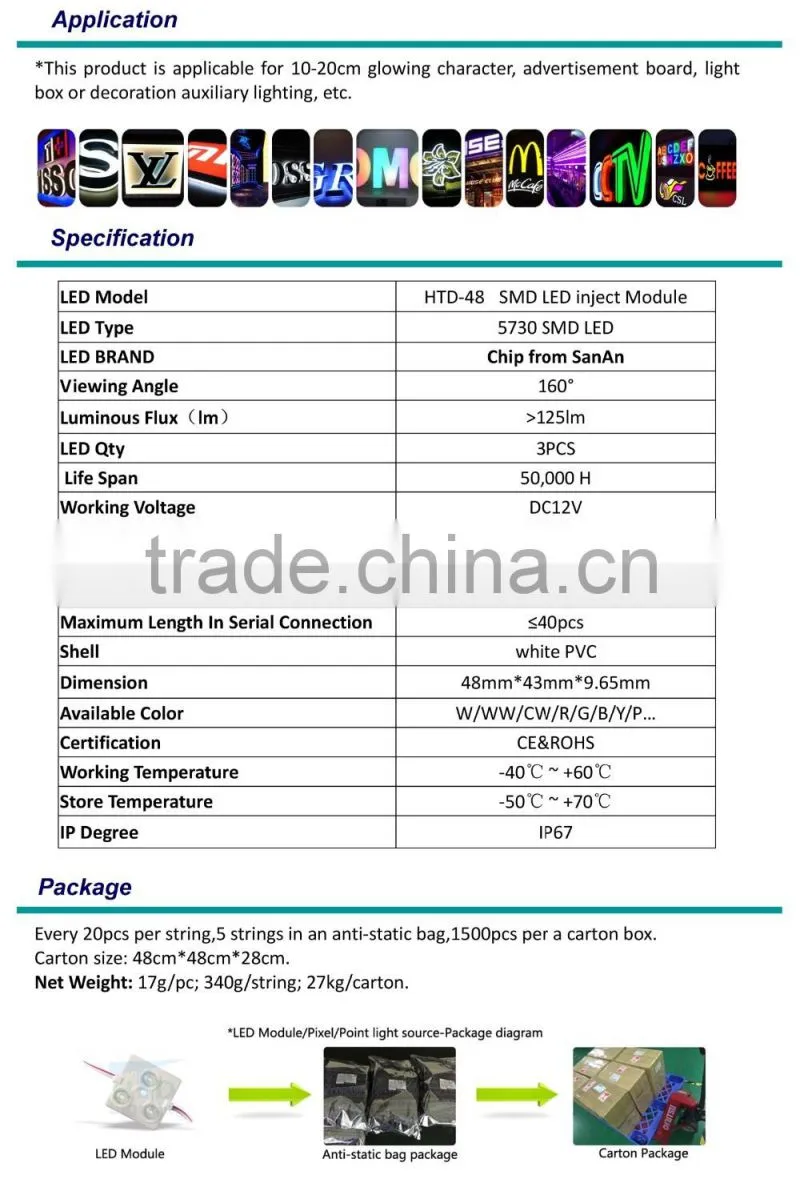 led module smd 5630 cool white 1.2w for channer letter and advertising sign