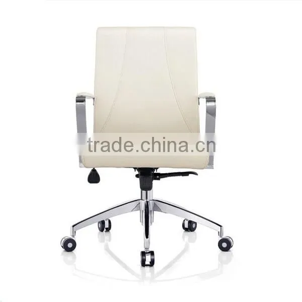 Ergonomic Swivel/Tilt White Chair Leather with Wheels