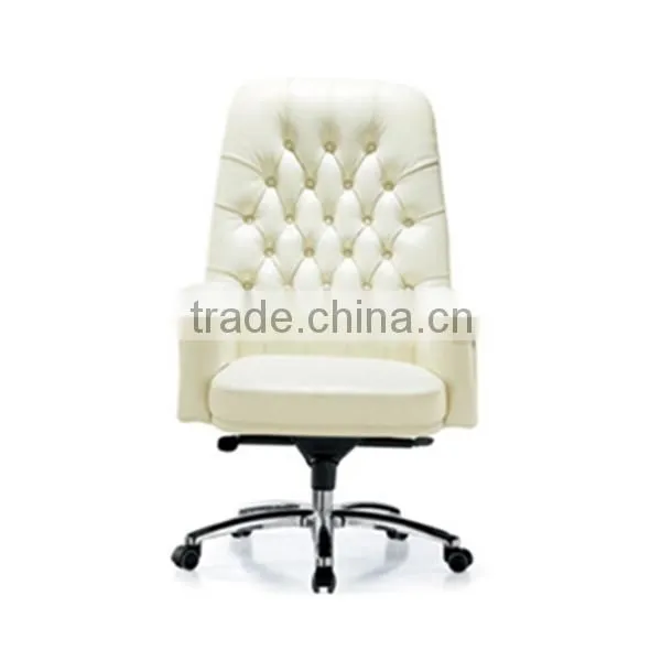 2014 Hot selling modern chair, luxury White leather boss office chair furniture