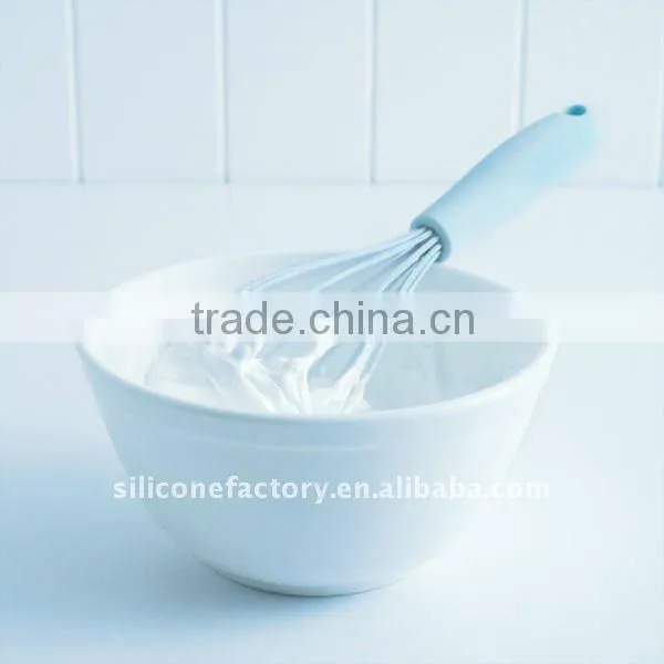 fashionable 12 inch silicone egg whisk with stainless hand