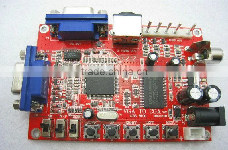 Factory supply!Portable GGBS-8100 VGA to CGA / CVBS / S-VIDEO High Definition Converter Board