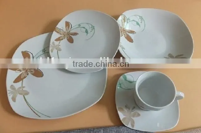 Elegance Porcelain Ceramic square dinner sets porcelain tableware dinnersets with nice flower crockery items dinnerware sets
