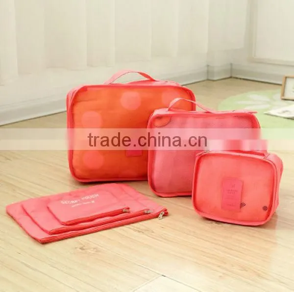 2015 Hot Selling Travel Organizer Storage Zip Bag 6 pcs in One Set