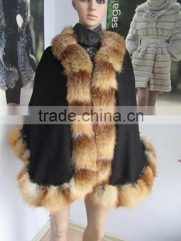 red fox fur cape shawl