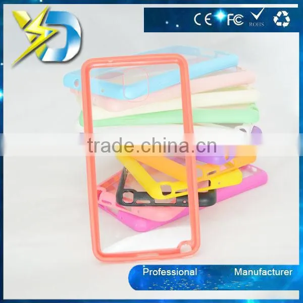 TPU Incoming Call LED Blink TPU bumper and Transparent clear for note3 mobile phone case