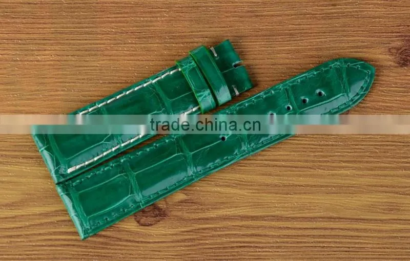 Mens 18mm Width Crocodile Leather Watch Band