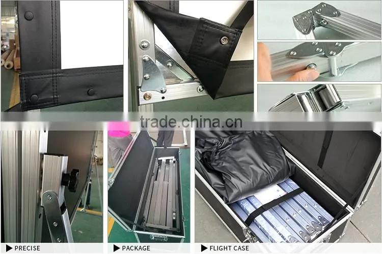 200 inch 4:3 fast foldable screen /3D rear & front projection screen fabric
