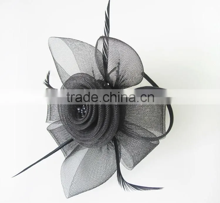 MYLOVE red sinamay fascinators black headband for women MLSM004