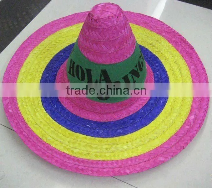 wide brim sombrero straw hat