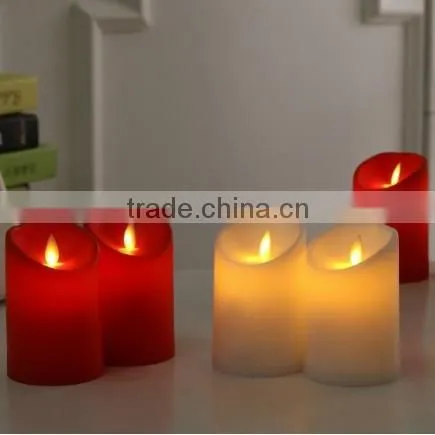 LPL052 party favor white and red moving flame led candle for sale
