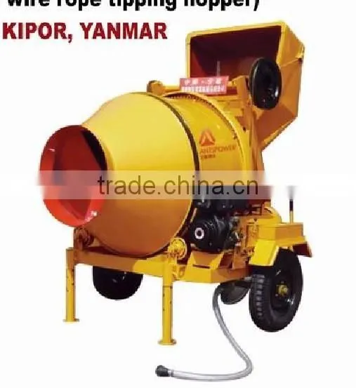 Small diesel concrete mixer with pump